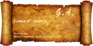 Gamauf Anett névjegykártya